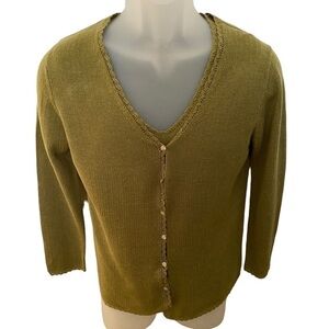 Tommy BAHAMA Cardigan w/ Tank Top Olive Green Women S Small